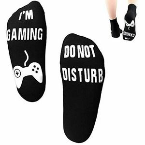 Do Not Disturb I'M Gaming Socks, Gaming Sock Funny Novelty Gift - 7" Length